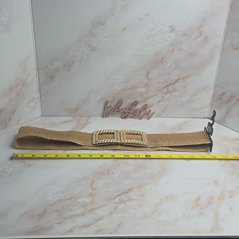 Gold elastic belt 2x new - Picture 5 of 6